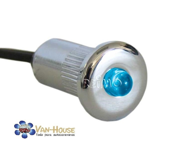 Punto de montaje LED mini, DM 15mm, 0,2W, azul
