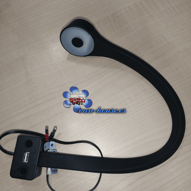 Lámpara LED de Cuello de Cisne Negra – Silicona + Conexión USB